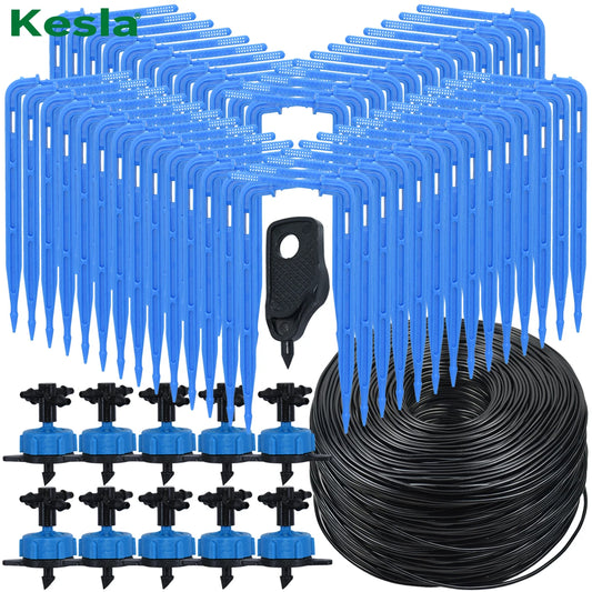 KESLA Greenhouse Drip Irrigation System 4-Way 3/5mm Automatic Watering Kit for Potted Plants 10 or 20 Sets