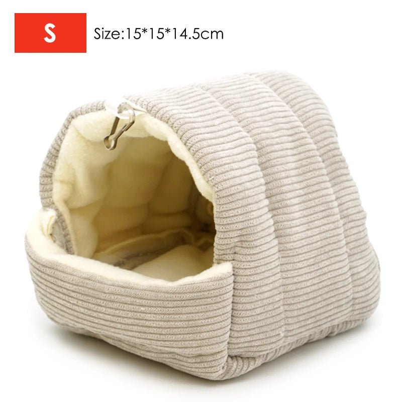 Pet Bird Nest House Parrot Cages Warm Comfortable Hanging Winter Parrot Hammock Cave Heart Plush Nest Decoration Accessories