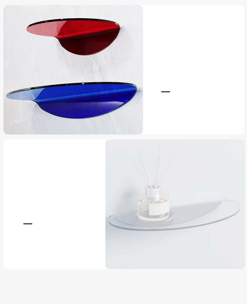 Colorful Acrylic Floating Shelf Invisible Storage Rack for Bathroom Kitchen Living Room