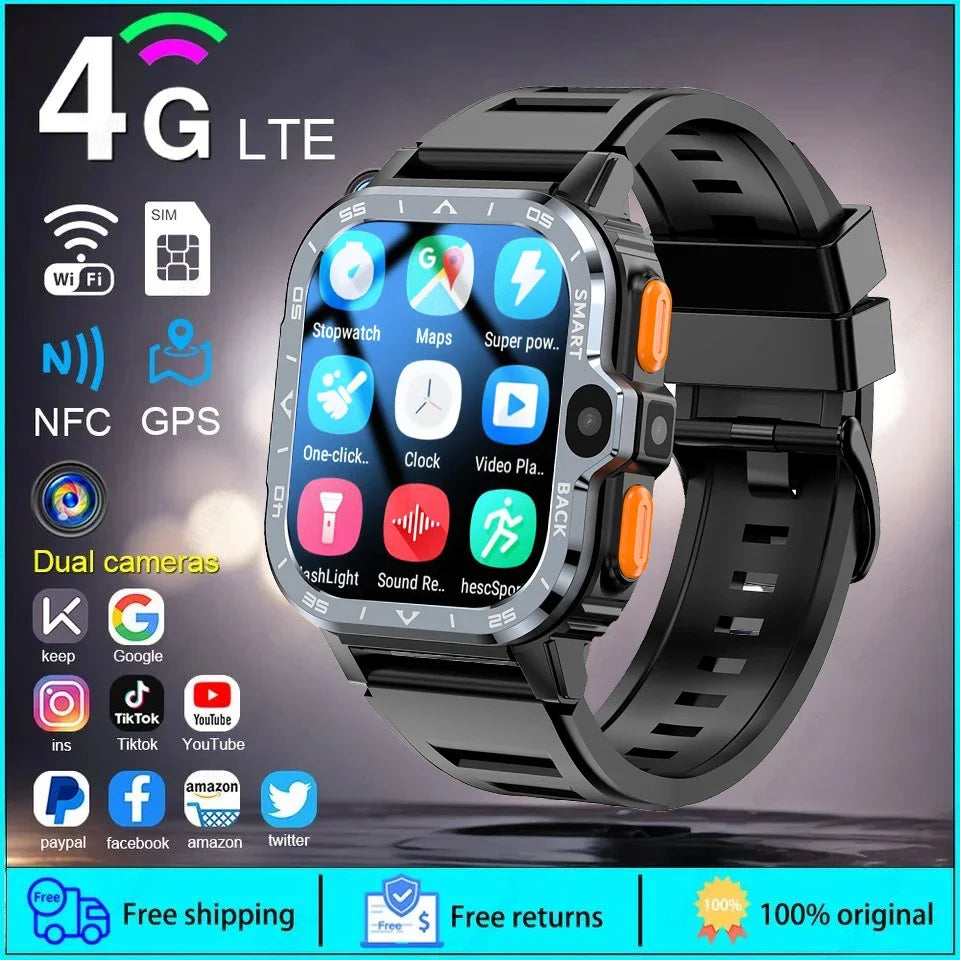 2025 New 5G SIM Card Small Fast Internet Smart Watch HD Dual Camera 64GB ROM NFC GPS WiFi Google Play Smart Bracelets For XIAOMI