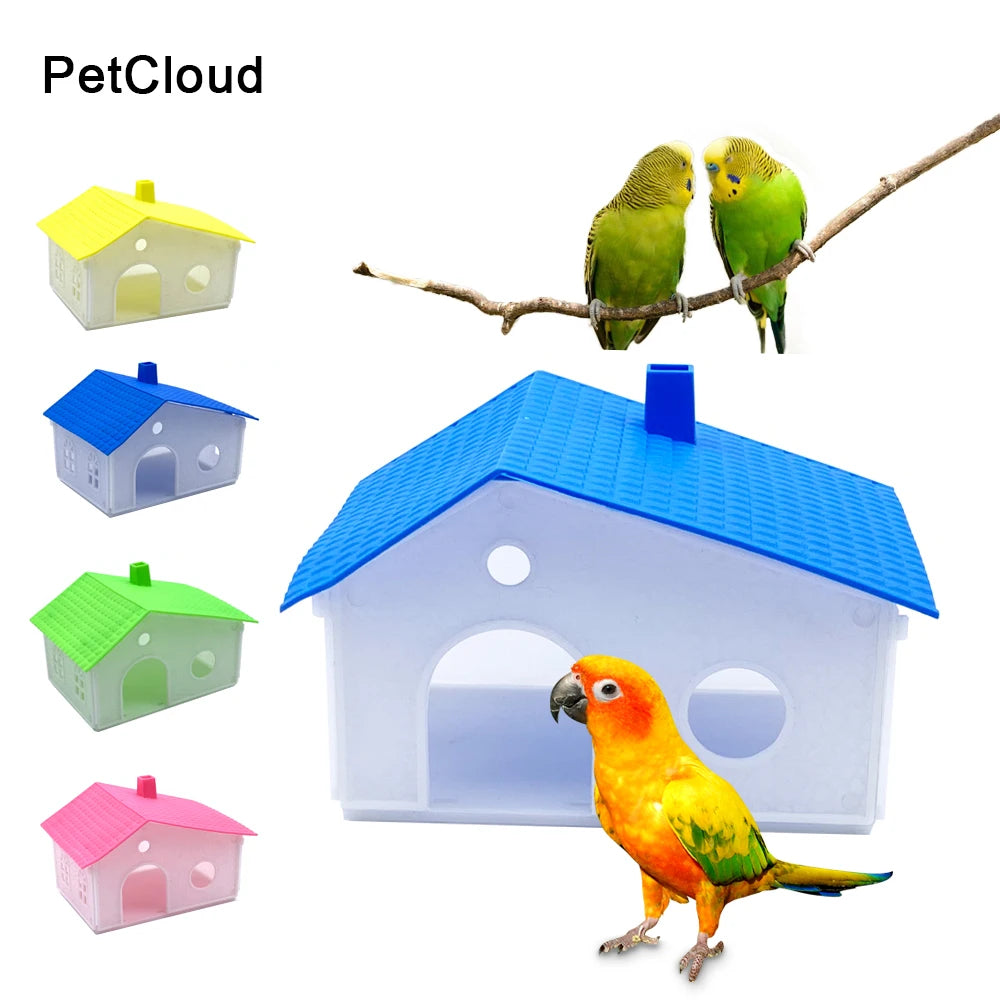 PetCloud Bird Cage Decoration Villa Plastic Birds Nest Parrot Cage Box Bird House Parrot Bedroom Decorative Supplies For Porrots