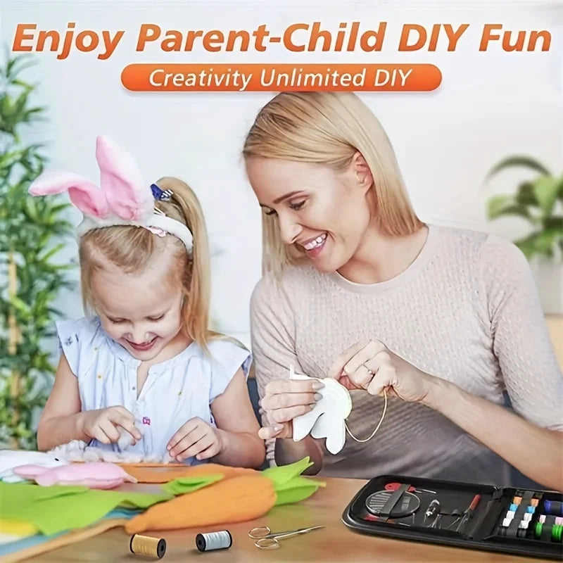 229 Piece Complete Sewing Kit with Threads Needles Scissors Tape Measure Buttons for DIY Handcraft Projects