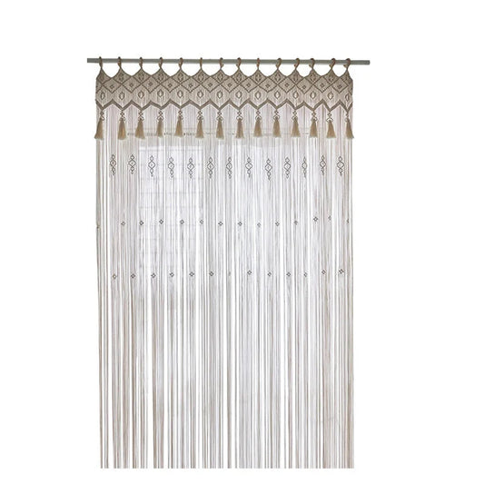 Hand-Woven Macrame Cotton Door Curtain Tapestry Boho Art