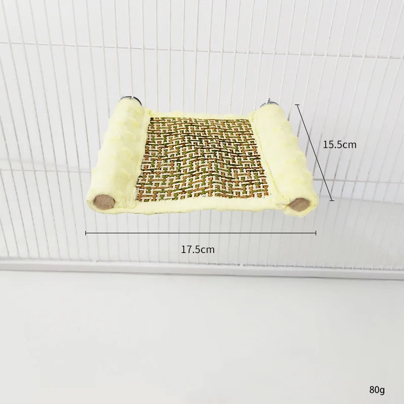 Warm Plush Bird Hammock Parrot Hanging Bed Rattan Bird Sleeping Bed Double Layer Parrot Hamster Hammock Small Pet Supplies