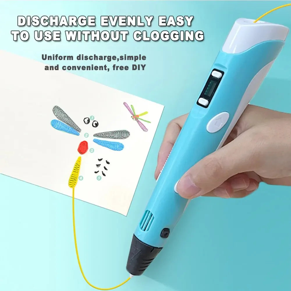 USB 3D Printing Pen Drawing 9M PLA Children's 3D Graffiti Drawing Pen Toy Smart Gift DIY Art Tool Birthday Christmas Gift