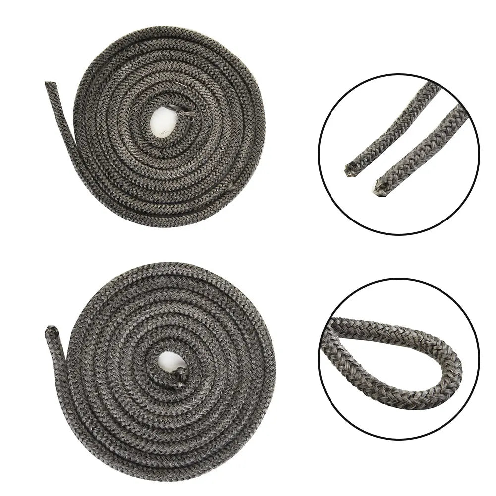 2m 6/8mm Fiberglass Rope Seal Stove/Fire Rope Wood Burning Stove Log Burner Door Seal High Temperature Fireproof Sealing Rope