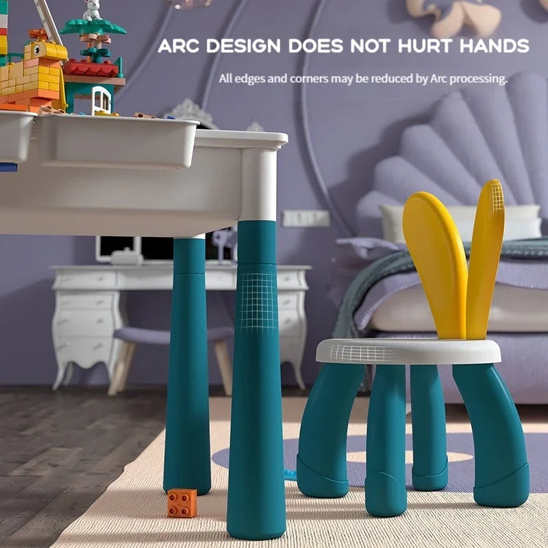 ToylinX Kids Building Blocks Activity Table and Chairs Set Creative Play Desk for Toddlers and Children