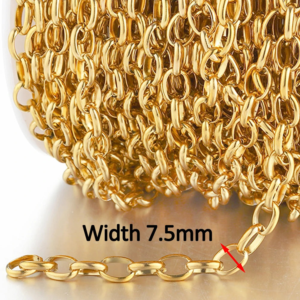 1Meter Gold Stainless Steel Chain Multi Styles for DIY Jewelry