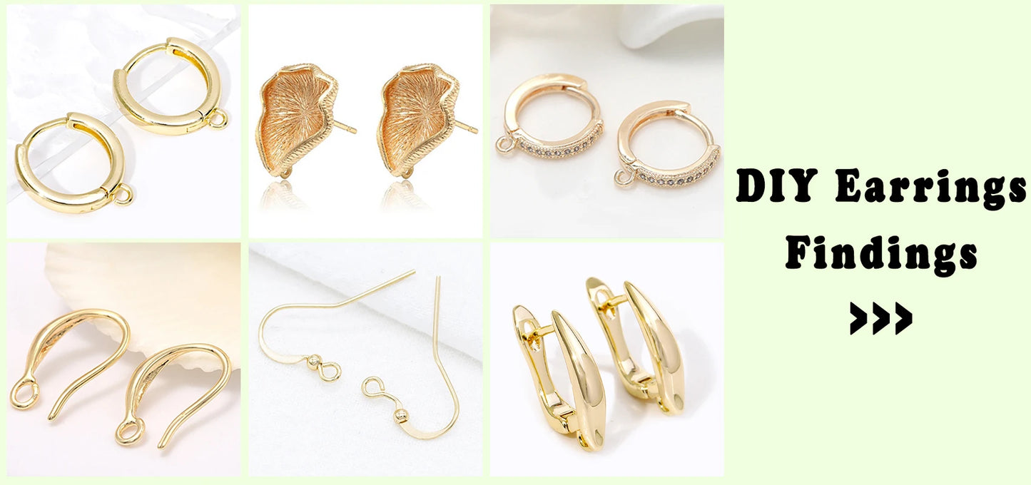 Multi Styles 18K Gold Plated Brass Flower Safety Clasps for DIY Jewelry