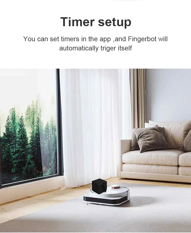 Interruptor inteligente Tuya Zigbee Fingerbot con control remoto para cortinas de garaje, botón pulsador, funciona con Alexa y Google Home, asistente de voz