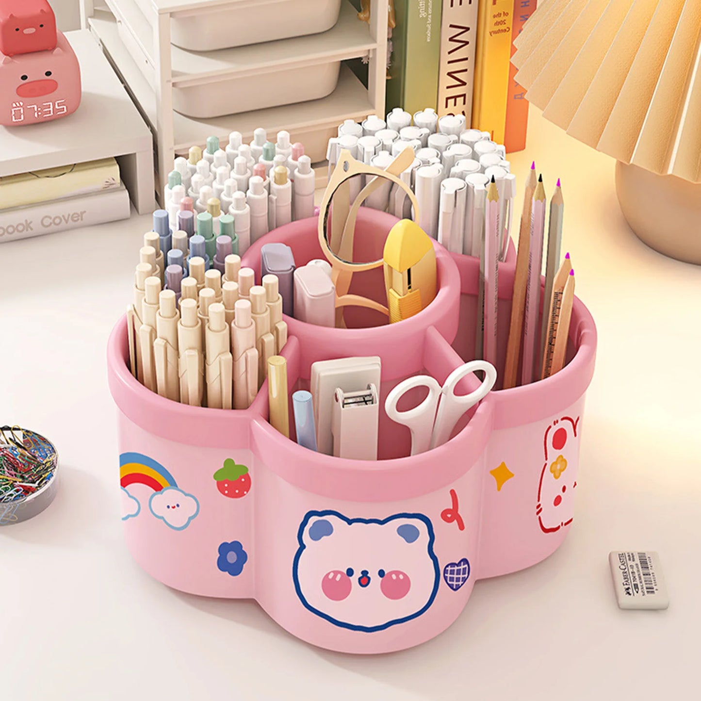 360 Degree Rotating Pen Holder Multifunctional Desk Organizer for Makeup and Stationery