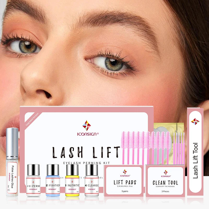 Iconsign Lash Lift Kit Upgrade Version Long Lasting Eyelash Perm Enhancer Lasts 6 to 8 Weeks Calia Makeup Tools