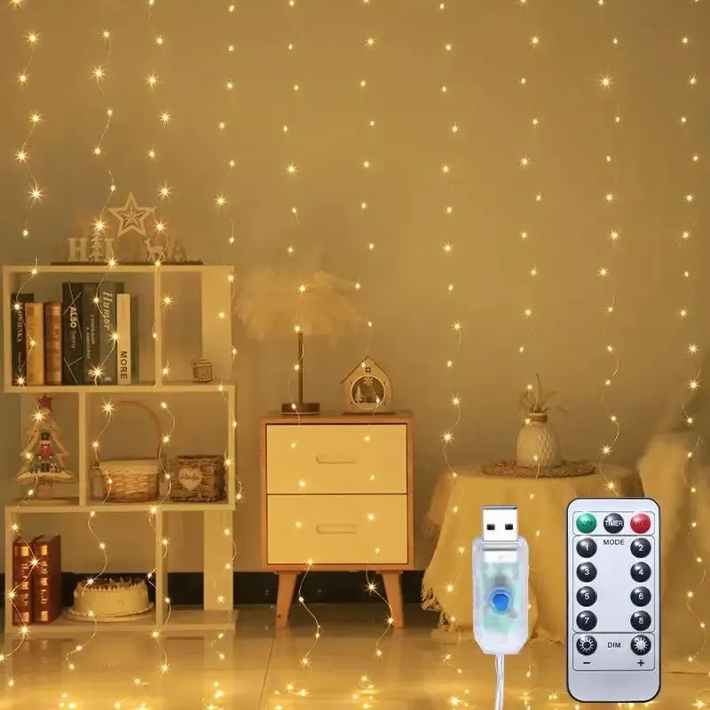1pc USB LED Curtain Lights Fairy Light for Bedroom Decoration
