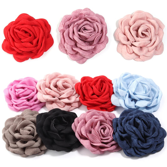 1pcs/lot 9cm Fabric Edge Fired Camellia Colorful Flower Hair Accessories Clothing Accessories DIY Jewlery Decoration Wholesale