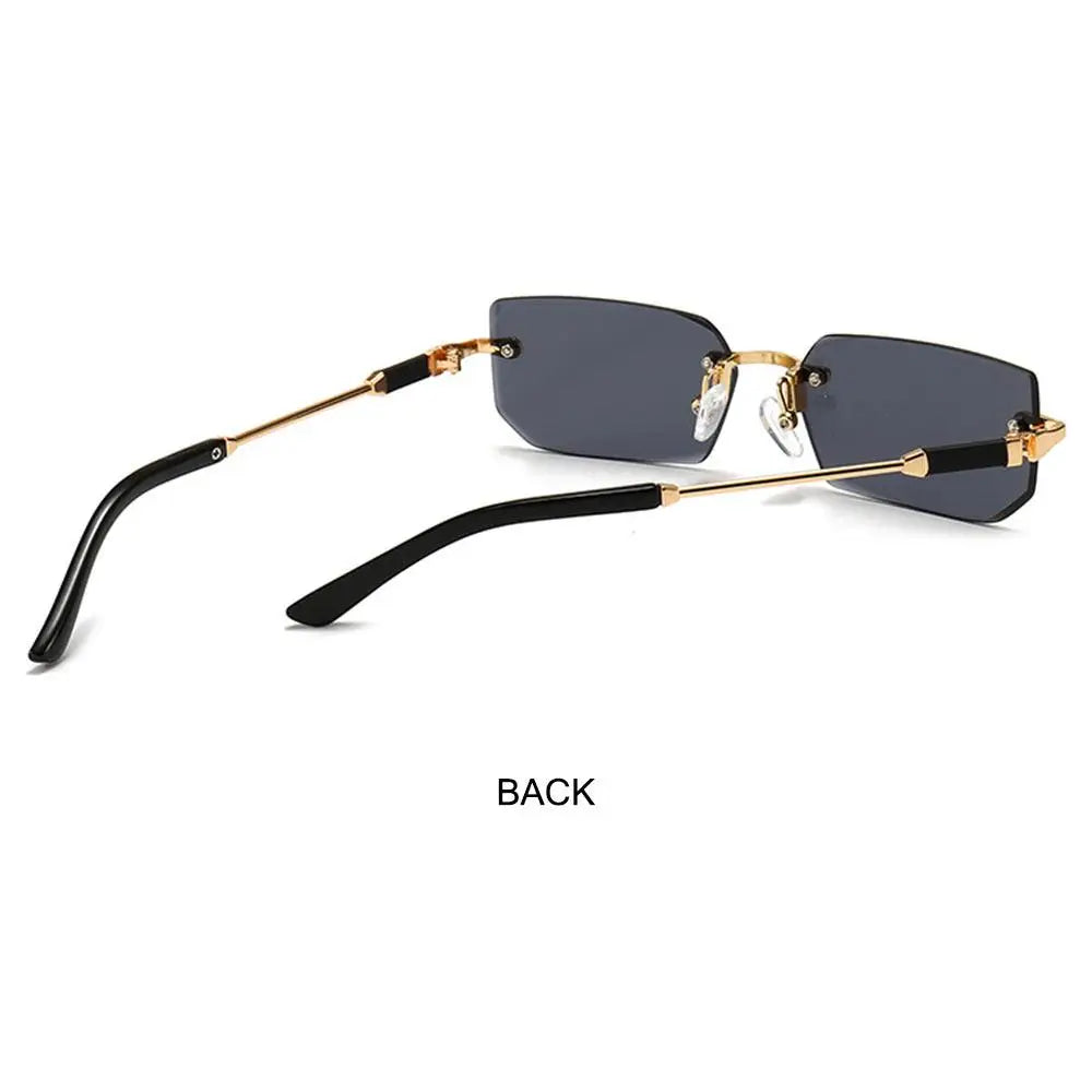 Rimless Sunglasses for Women & Men, UV400 Retro Frameless Shades