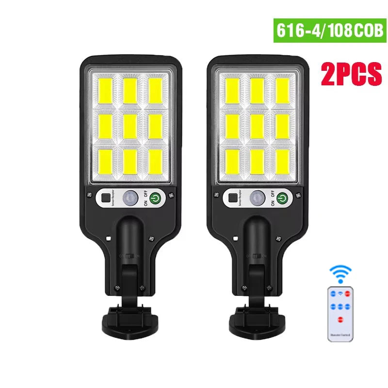 1/2/4PCS 108 COB Sensor Solar Lamps Outdoor Waterproof Security Light with Remote Control
