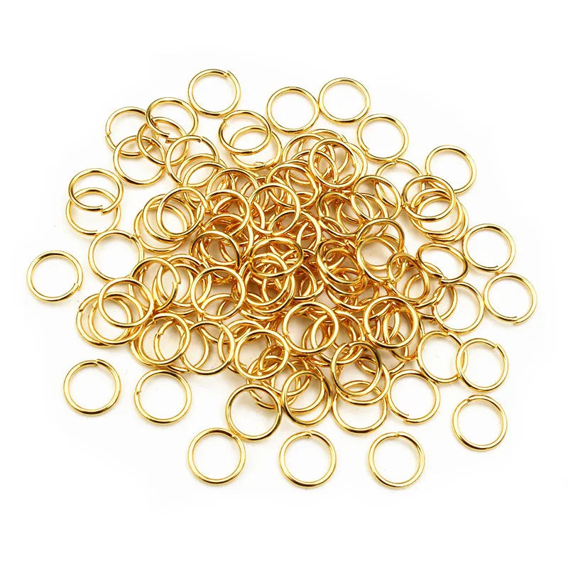 200pcs Stainless Steel Gold Color Split Jump Rings for Jewelry Making
