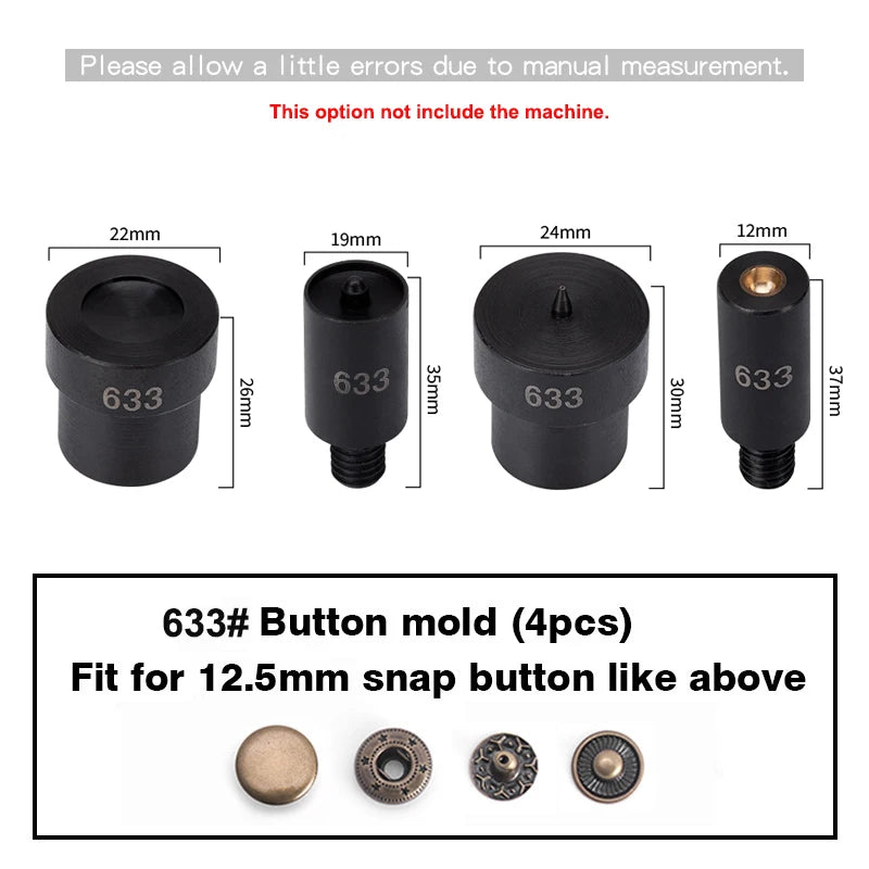 WUTA Manual Button Installation Tool for DIY Crafts Mute Punching Mushroom Rivets and Eyelets Hand Pressing Tool