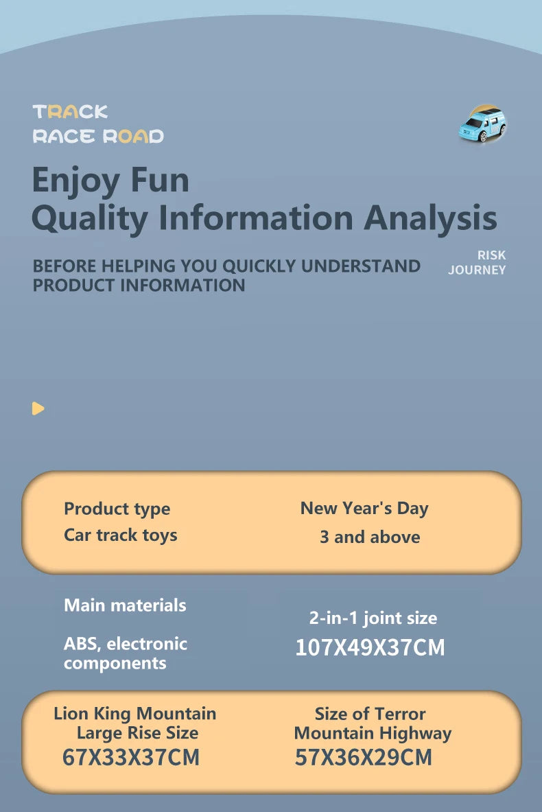 Lion Theme Car Track Set for Kids Educational Racing Toys with Diecast Cars Colorful Fun for Birthdays and Holidays