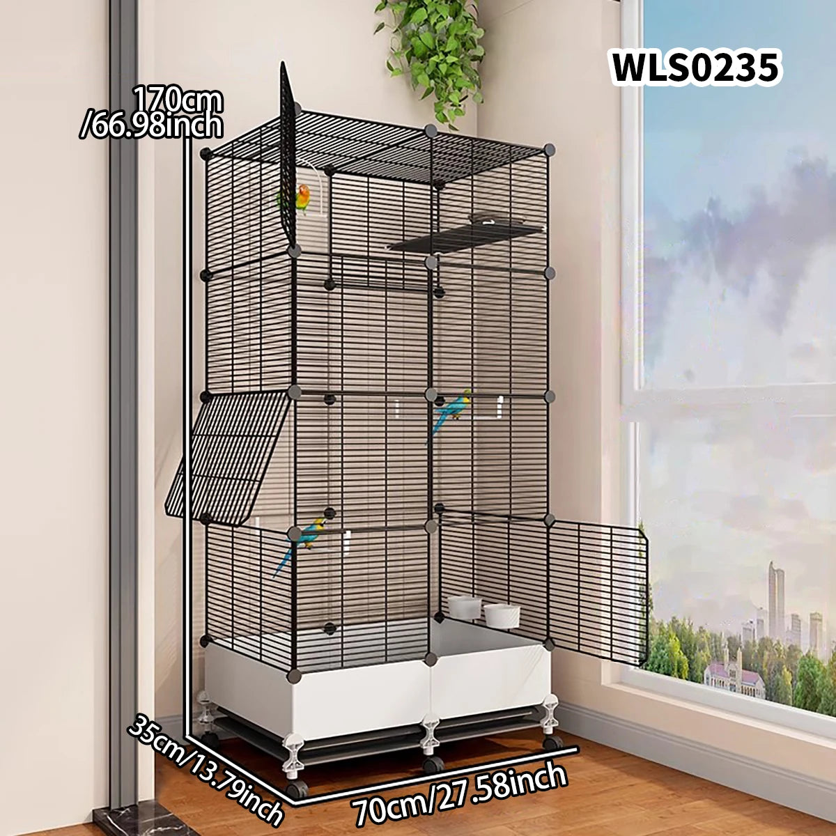 Household Bird Cage with Tray Large Tiger Skin Black Phoenix Peony Starling Special Parrot Cage New Luxury House