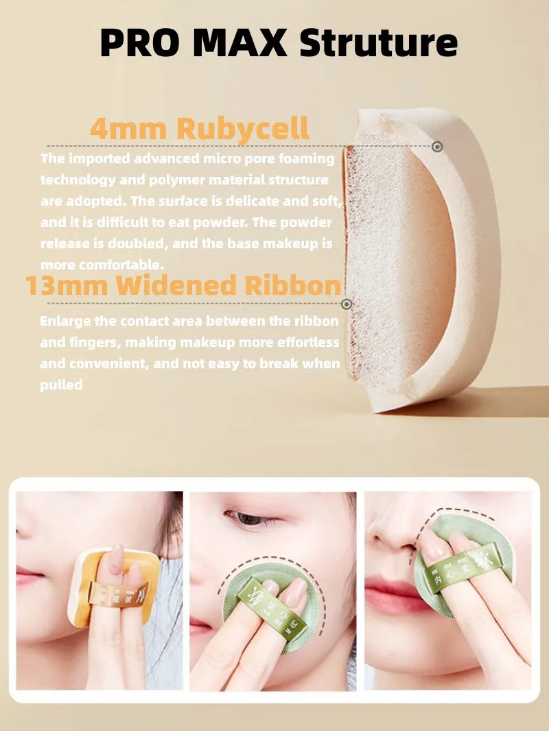 A Set Of 3 Soft Air Cushion Puff Makeup Blender Sponges