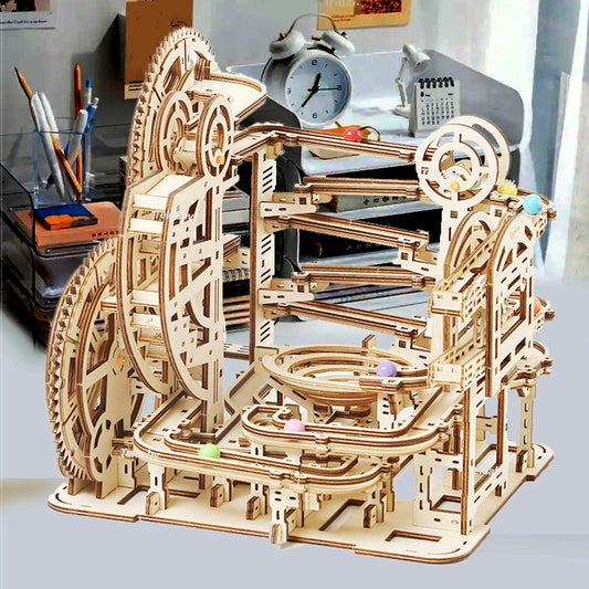 3D Wooden Puzzle Model Kits Marble Run Mechanical Puzzles Self Assembly Educational Toys for Kids and Adults