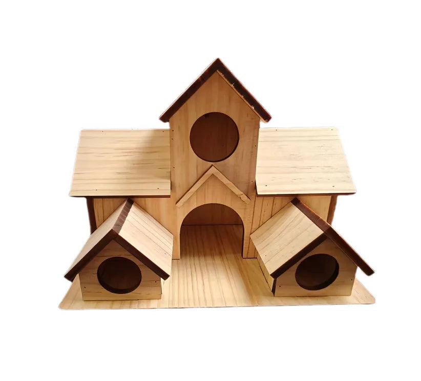 Rustic Bird House Natural Wood Garden Outdoor Hanging Feeder Villa Nest Handmade Waterproof Decoration for Wild Birds Habitat