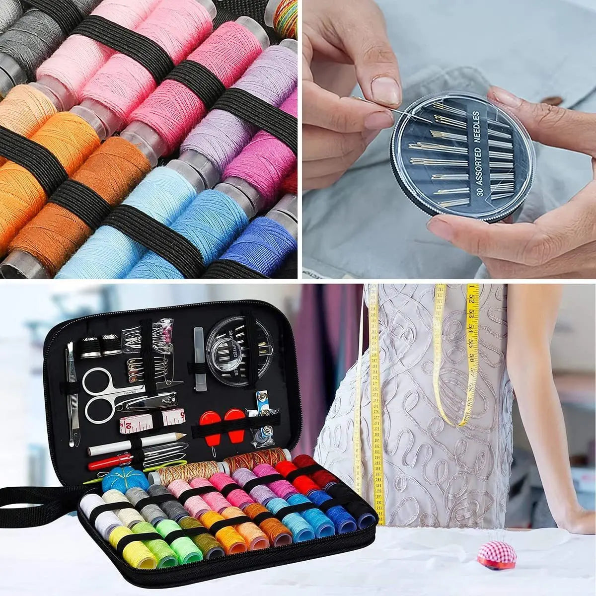 230 Piece Sewing Kit DIY Multi-Function Sewing Box Set for Hand Quilting Embroidery and Stitching Accessories