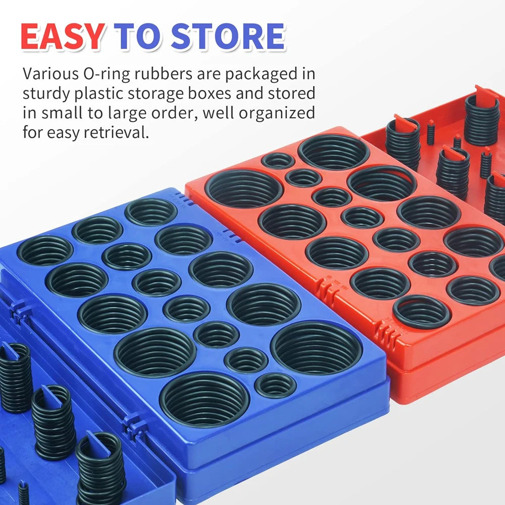419PCS Universal O-Ring Assortment Set with 32 Sizes Nitrile Rubber Seals for Plumbing Automotive and Faucet Repairs