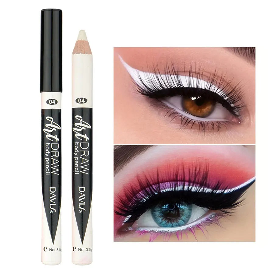 15 Color Eyeliner Lip Liner Pen, Black Blue Multicolor Metallic Pearly Glitter Matte Finish Punk Smokey Style Eye Makeup Pen