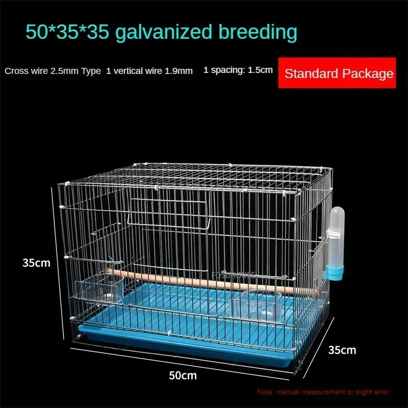 Garden Outdoor Portable Cage Thick Iron Birdcage Large Electroplating Starling Breeding Cage Budgie Bird Cage Bird Accessories W