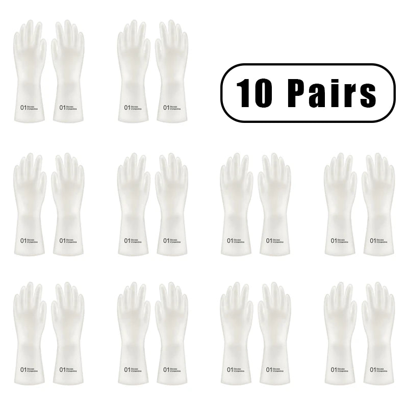 10 Pairs Waterproof PVC Cleaning Gloves for Household Tasks Durable Non-Slip Latex Material for Dishwashing Laundry and General Cleaning