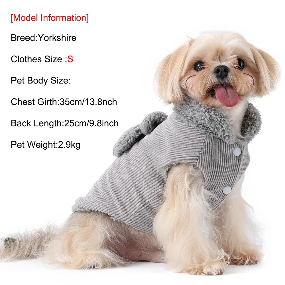 Winter Dog Costume Pet Dog Coat Vest Warm Windproof Puppy Clothing D-ring For Small Medium Dogs Cats Kitten Jacket Pug Clothing
