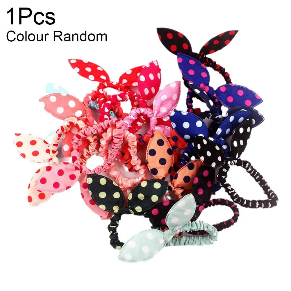 1Pcs Cute Rabbit Ear Hair Bands Girl Rubber Band Elastic Children Korean Rope Headwear Baby Hair Ornaments Accessories Hair J9A1