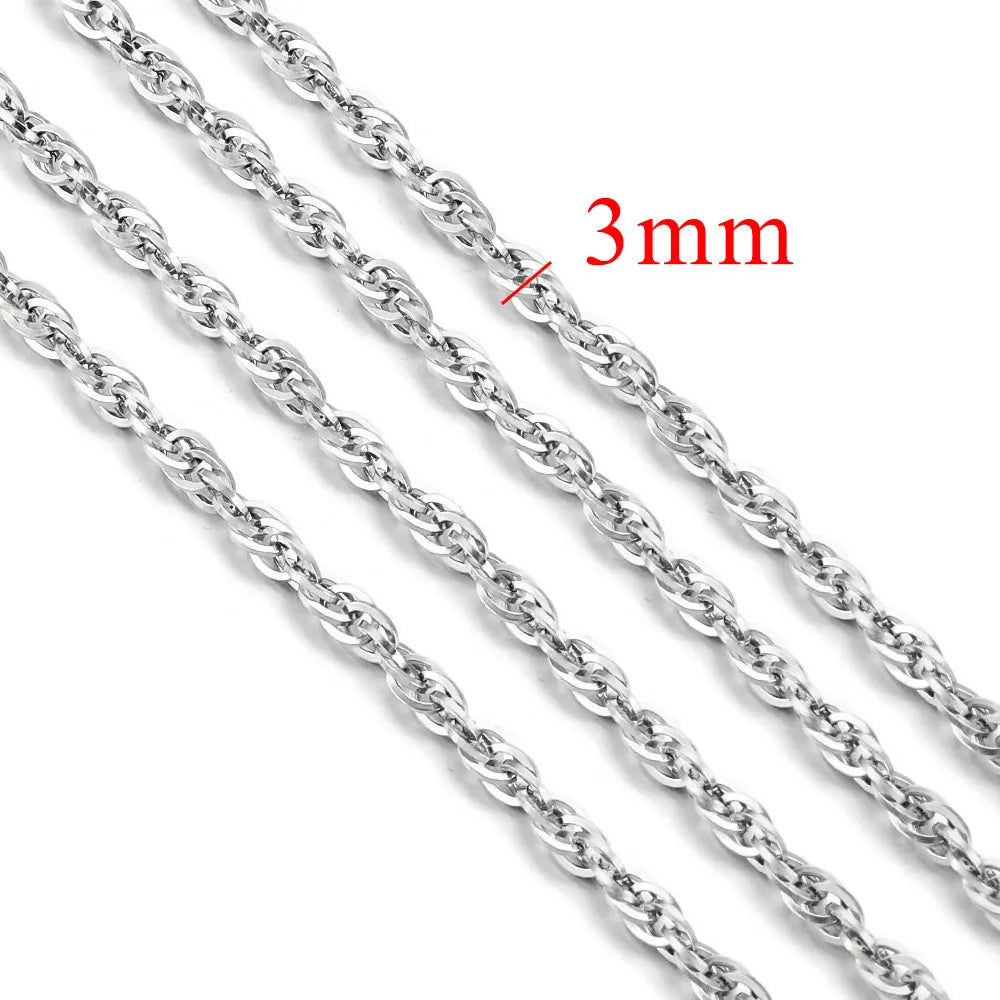 1 Meter Stainless Steel Chunky Hip Hop Gold Color Chains DIY Jewelry