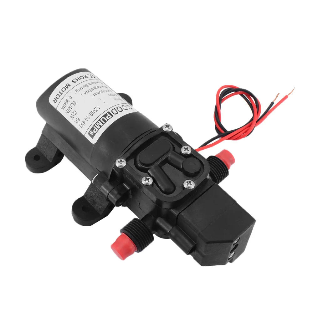 1 bomba de agua de diafragma automática con interruptor de flujo de 6 l/min, CC de 12 V, 70 W, 130 PSI, pequeña y segura, de alta presión