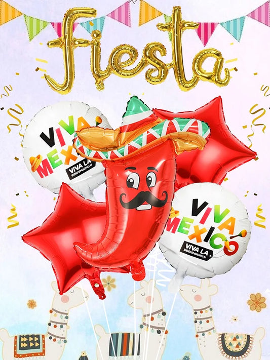6 pcs Set Mexican Carnival Balloon