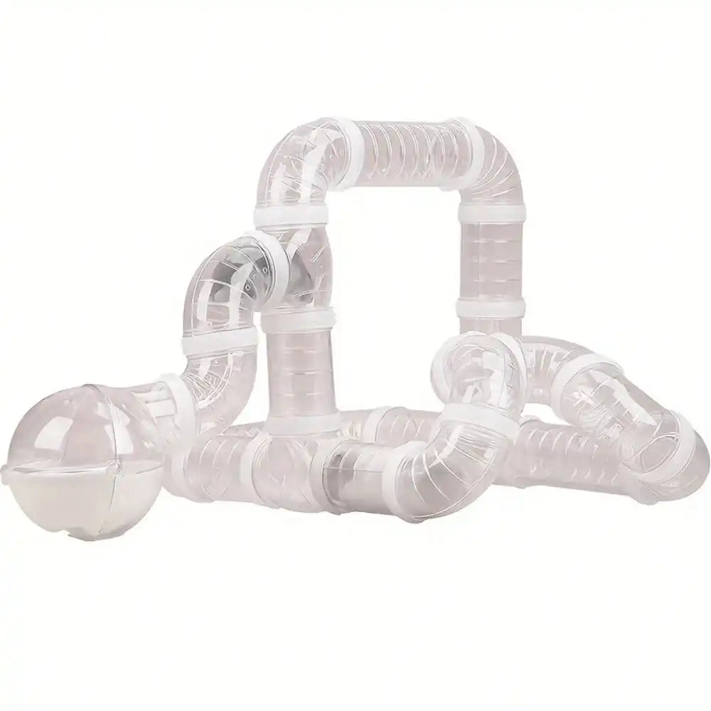 Transparent Small Pet Tunnel Set DIY Connectable Tubes for Hamsters Gnomes Bears Fun Activity Playground 5.5cm Calibre