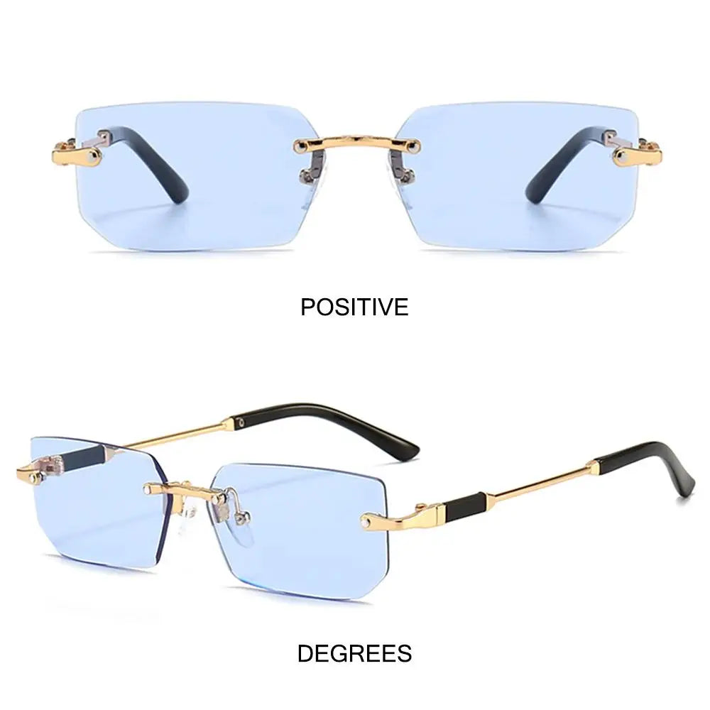 Rimless Sunglasses for Women & Men, UV400 Retro Frameless Shades