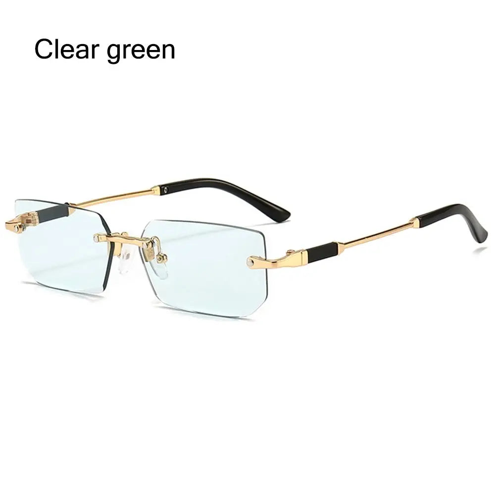 Rimless Sunglasses for Women & Men, UV400 Retro Frameless Shades