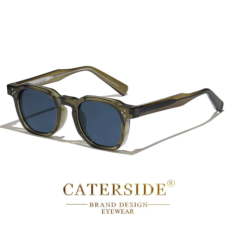 CATERSIDE Retro Punk Small Frame Sunglasses for Men and Women