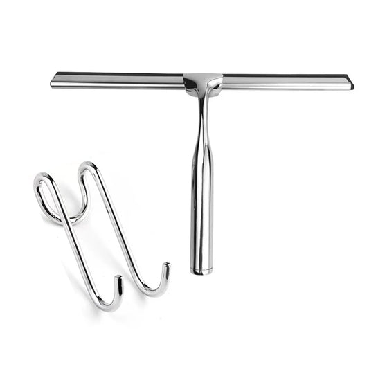 Stainless Steel Shower Squeegee and Glass Wiper Cleaner for Spotless Bathroom Mirrors and Windows
