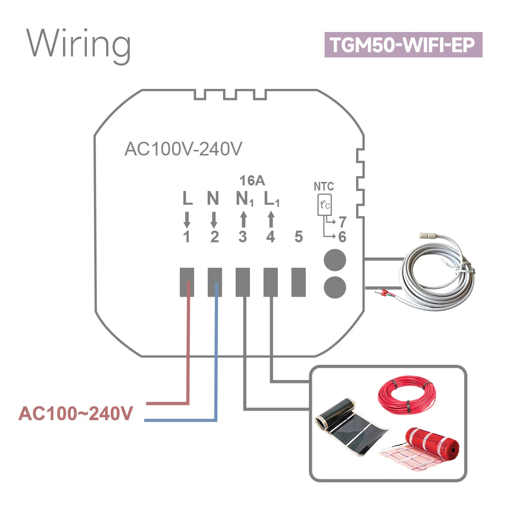 Beok Tuya Wifi Room Thermostat Underfloor Heating System Thermoregulator for Gas Boiler Electric Heating with Alexa Google Home