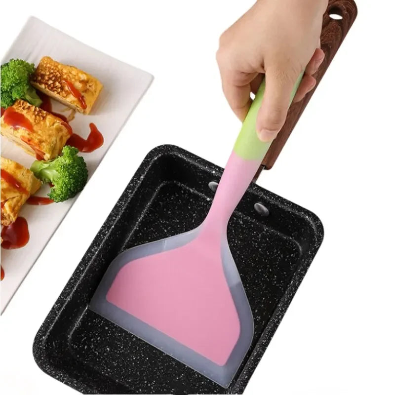 1pc Silicone Spatula Cooking Utensils Beef Meat Egg Kitchen Scraper Wide Pizza Cooking Tools Shovel Non-stick Spatula