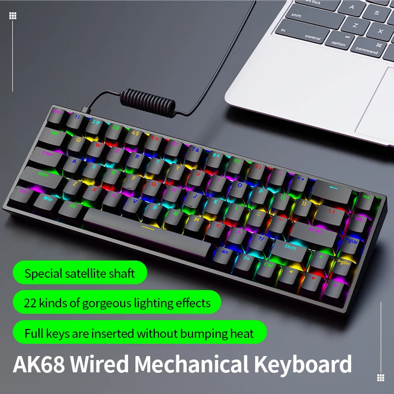SOREX AK68 Mechanical Keyboard 68 Keys Wired Hot Swap Custom Gasket Gaming Keyboard for PC and Laptop