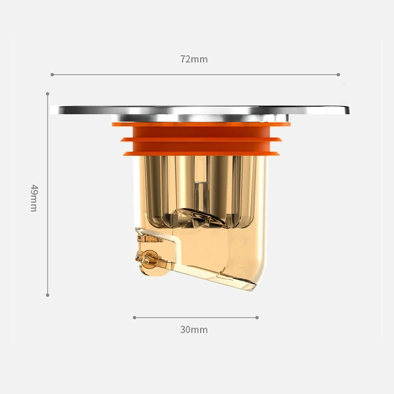 Desagüe de piso magnético con cierre automático, a prueba de olores e insectos, desodorante, antiolor, sin olor, para baño, inodoro, desagüe de ducha