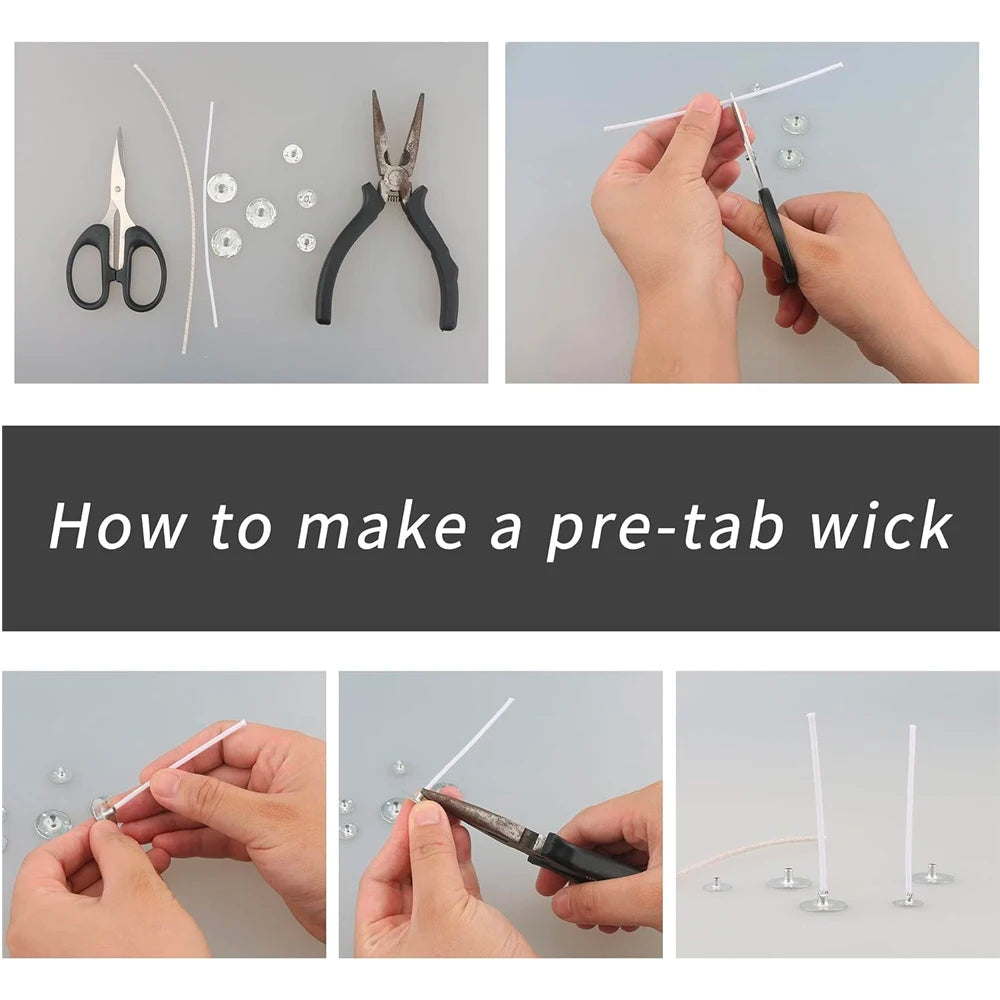 100PCS Candle Wick Tabs Metal Base for DIY Candle Making