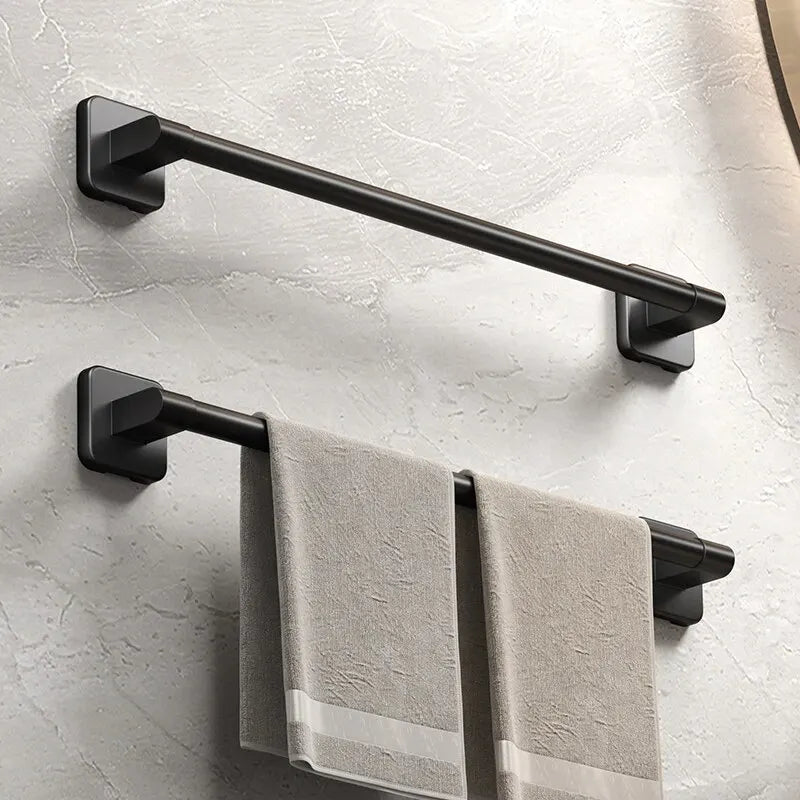 Toallero de pared para baño, sin perforaciones, barra horizontal, accesorios de cocina y baño