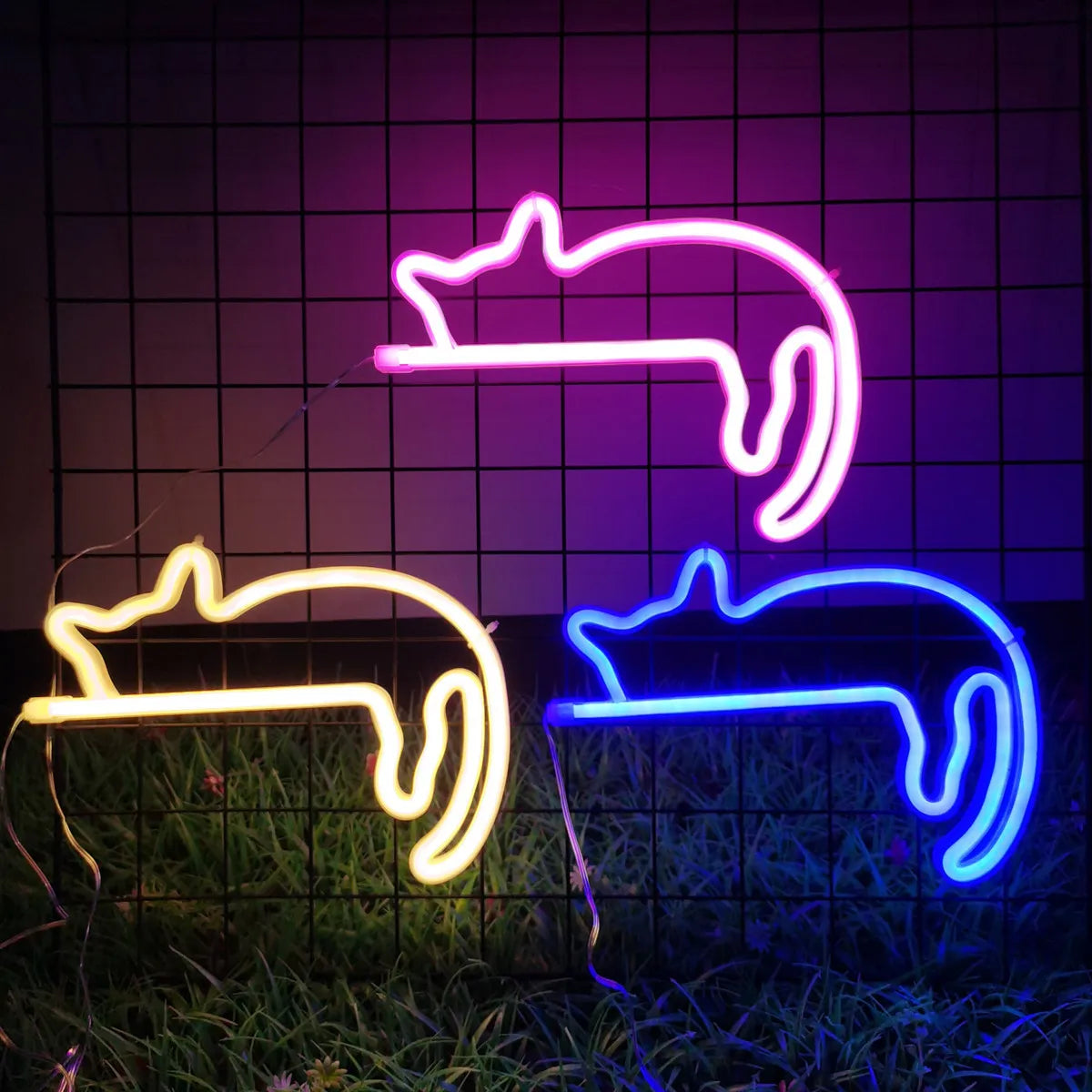 Cat Neon Sign for Wall Decor LED Light Up USB Pet Gift