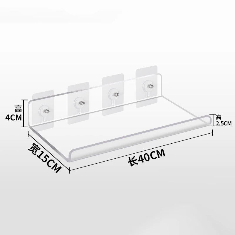 Invisible Acrylic Floating Wall Ledge Shelf for Kids Bookshelves and Bathroom Storage